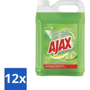 Ajax - Allesreiniger - Limoen Geur - 5L - Voordeelverpakking - 12 stuks