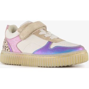 Braqeez leren meisjes sneakers metallic - Beige - Maat 34