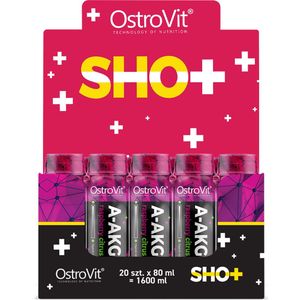 OstroVit - A-AKG Shot - 20 x 80 ml - L-arginine alpha-ketoglutaraat (A-AKG) - ideale pre-workout booster zonder gedoe.