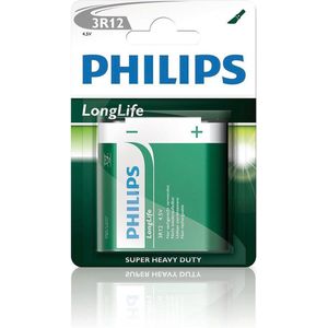 Philips - Philips 3R12L1B Zink Koolstof LongLife Batterij 4,5V - 30 Dagen Niet Goed Geld Terug