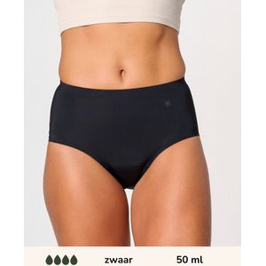 Moodies incontinentie ondergoed - Seamless High Waist Hiphugger - zwaar kruisje - maat L - zwart