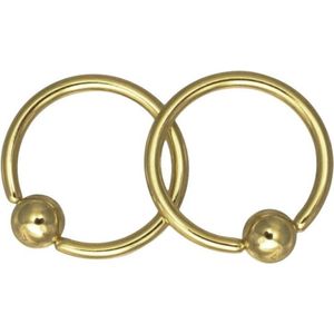 Fako Bijoux® - Ball Closure Piercing - Ring - 8mm - Goudkleurig - 2 Stuks