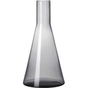 Parlane - Vaas - Designer vaas - Glazen vaas - Grijs - Rookglas - Stijlvol - Grote vaas - strak design - Danika - 34,5 cm