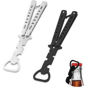 Vlinderflesopener - Multifunctioneel en van roestvrij staal - Voor bier, frisdrank, bars en feestjes - Set van 2
