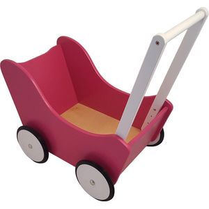 Playwood - Houten Poppenwagen  fuchsia roze