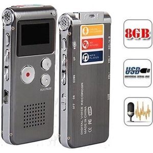Multifunctionele Memorecorder 8 GB Zilver