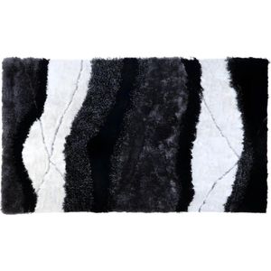 OZAIA Hoogpolig tapijt ECUME - hand getuft - zwart en wit - 200 x 290 cm L 230 cm x H 3 cm x D 160 cm