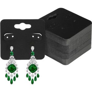 Oorbelkaarten met gaten - Oorbel displaykaarten - Verpakking voor sieraden - Kartonnen oorbelhouders - 100 stuks - Zwart