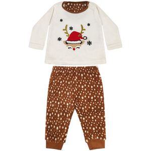 Kerst Baby Setje Pakje Rendier Kerstmuts Wit - Maat 80 - Voor over romper - Baby kleding babykleding jongens meisjes