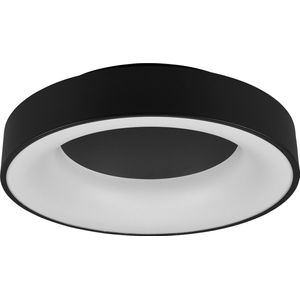 LED Plafondlamp - Plafondverlichting - Torna Gurano - 27W - Warm Wit 3000K - Dimbaar - Rond - Mat Zwart - Aluminium
