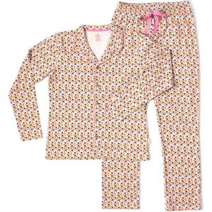 Little Label - dames pyjama - roze bladeren - XL/42-44 - Zachte BIO Katoen