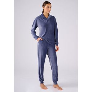 Damart - Loungewear set ribfluweel Thermolactyl - Dames - Blauw - 46-48 (L)