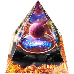 Allecto Premium - Maansteen Kristal Orgon Piramide voor Positieve Energie en Chakra Reiki Healing - Handgemaakte Crystal Pyramid voor Meditatie en Yoga - Spirituele Genezing en Woondecoratie