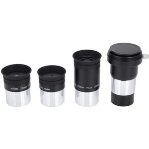 Telescoop Oculair Set 1.25 Inch - Plössl Oculairen 4mm, 10mm, 25mm - 2X Barlow Lens - Geschikt voor Astronomie & Astrofotografie - Hoogwaardige Lenzen met Meervoudige Coating