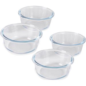 HGMD Ovenschalen Set - 6 Stuks - 370ML - Glas - Rond - Ovenschaaltjes 1 persoon - Ovenschaaltjes klein - Vaatwasserbestendig