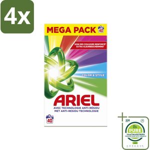 Ariel – Color – Snel Oplosbaar Waspoeder – 2,2 kg - Voordeelverpakking - 4 stuks - Waspoeder - Kleurbescherming