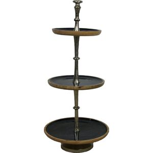 DKNC - Etagere hout Glasgow - 35x35x75cm - Zwart