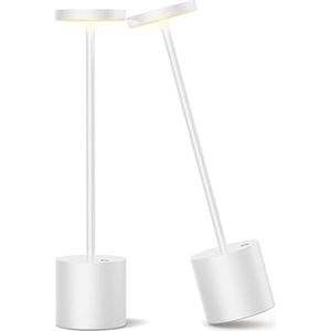 Tafellamp Zonder Snoer - Tafellamp Op Batterijen - Tafellamp Draadloos - Wit