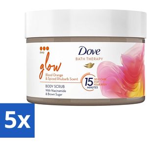 5 x Dove Bath Therapy Glow Bodyscrub 295 ml - Exfoliëren - Hydratatie - Bloedsinaasappel - Spiced Rabarber - Duurzaam
