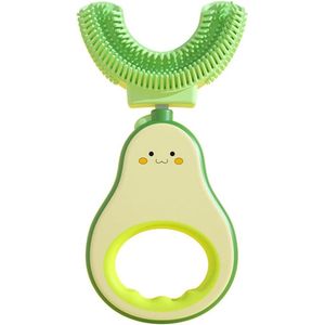 Kinder-tandenborstel in U-vorm - Handtandenborstel - 360 graden - Voedselgeschikt - BPA-vrij - Silicoon borstelharen voor kinderen van 1 tot 12 jaar