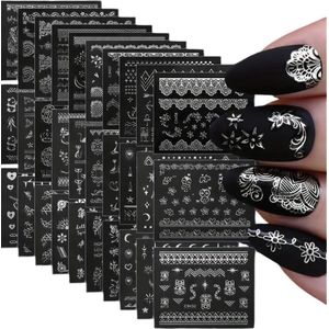 Nagelstickers ( Nail wrap ) Zilver 30 velletjes