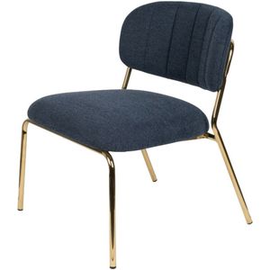 Viken fauteuil donkerblauw/goud (Set van 2)