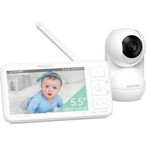 Video Baby Monitor met 5.5 Inch 1080p Scherm - Nachtzicht, 2-Weg Audio en Tot 500 m Bereik