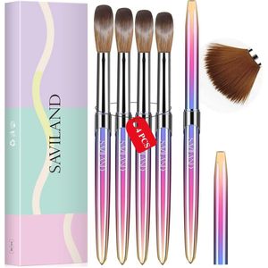 Professionele Acryl Nagelborstel Set - 4 Delige Set voor Nail Art en Nagelextensies