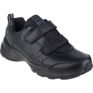 Skechers Heren 58356 Sneakers, Zwarte lederen bekleding, 40 EU