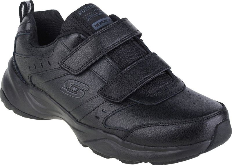 Skechers Heren 58356 Sneakers, Zwarte lederen bekleding, 40 EU