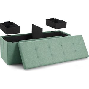 Blumtal Zitbank met Opbergruimte - 110x38x38cm - Hocker met opbergruimte - Turquoise - met 2 dozen
