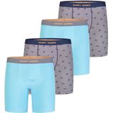 Happy Shorts - Long Boxershorts - Marine - 4er-Pack