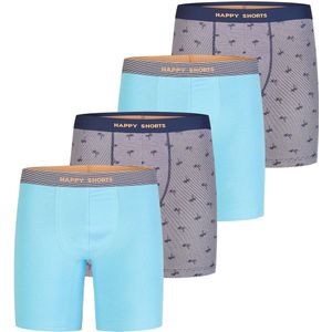Happy Shorts - Long Boxershorts - Marine - 4er-Pack
