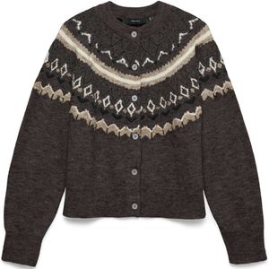 Vero Moda - Vmtammy Ls O-neck Nordic Cardigan - Chocolate Torte - Vest