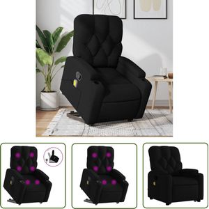 vidaXL Massageruimte - Stapelstoelen - Sta-op-massagestoel verstelbaar stof zwart - Fauteuil - Relaxstoel - Elektrisch Bedienbare Stoel