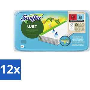 Swiffer - Vochtige Vloerdoekjes - Vloerreiniging - Navulling - 10 Doekjes - Voordeelverpakking - 12 stuks