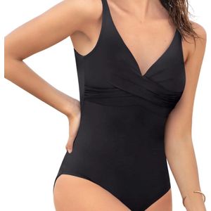 Slimming Cross Front Swimsuit | Black