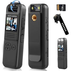 MKSS® Bodycam - Action Cam - Bewegingsdetectie - 180º Draaibare Lens - Bodycam Politie - Spycam - Full HD