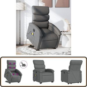 vidaXL Sta-op-massagestoel - Elektrisch - Donkergrijs Sta-opstoel - Massagestoel - Elektrische Stoel - Ergonomische Stoel - Relaxfauteuil