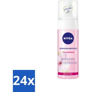 24 x NIVEA - Reinigingsmousse - Essentials Verzachtend - Voor droge & gevoelige huid - Met Amandelolie & Hydramine - 150 ml - Gezichtsreiniger - Droge Huid - Gevoelige Huid - Amandelolie - Hydraterende