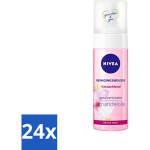 24 x NIVEA - Reinigingsmousse - Essentials Verzachtend - Voor droge & gevoelige huid - Met Amandelolie & Hydramine - 150 ml - Gezichtsreiniger - Droge Huid - Gevoelige Huid - Amandelolie - Hydraterende