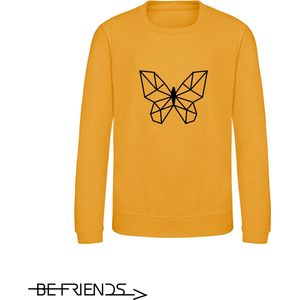 Be Friends Sweater - Vlinder - Vrouwen - Mosterd geel - Maat L