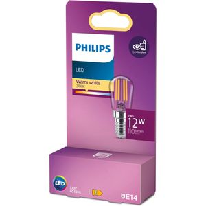 Philips - LED Lamp E14 - Buis T25s - Filament - Helder - 2700K - 0.8W (12W)