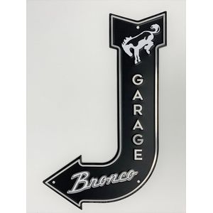 Bronco Garage.  Aluminium Arrow Signs 28 x 43 cm.