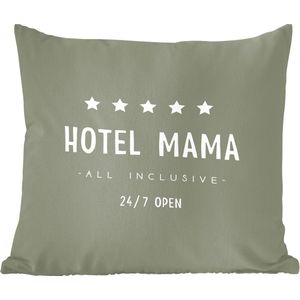 Sierkussen - Moederdag Cadeau Hotel Mama Always Open - Multicolor - 50 Cm X 50 Cm