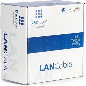 DANICOM CAT6 FTP 100 meter internetkabel op rol stug - LSZH (Eca) - netwerkkabel
