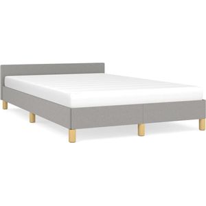 vidaXL - Bedframe - met - hoofdbord - lichtgrijs - 120x190 - cm