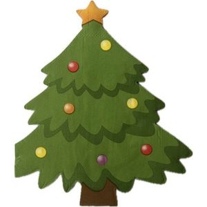 Servetten Kerst Groen met Kerstboom | Kerstboom | 12 stuks | Kerstdecoratie.