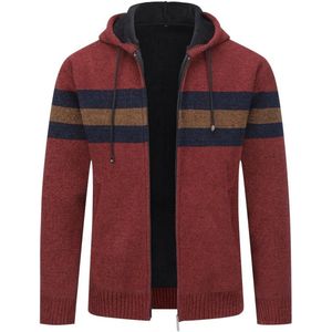 Heren Hoodie met Fleece Voering, Gebreide Pullover, Dikke Trui, Winterjack