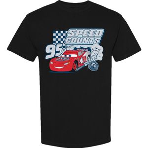 Disney - Cars Speed Counts Heren T-shirt - S - Zwart